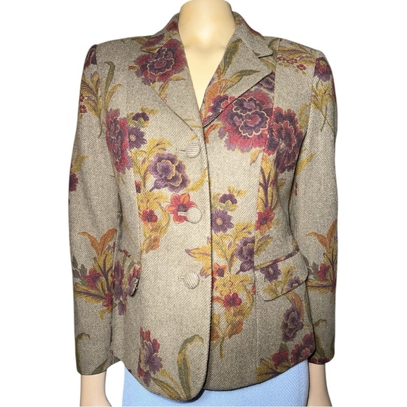 Vintage Pendleton women’s Elegant Floral petite Blazer size 8 - Picture 1 of 11